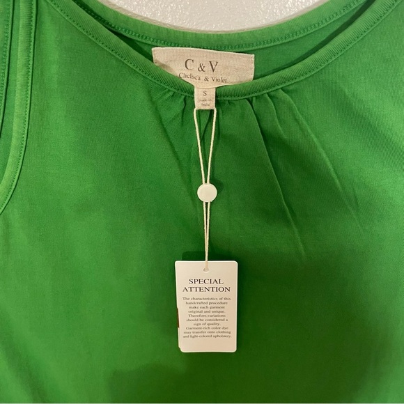 NEW Chelsea Violet Romper Shorts Spring Green Sleeveless One Piece Pockets Sz S - Picture 3 of 7